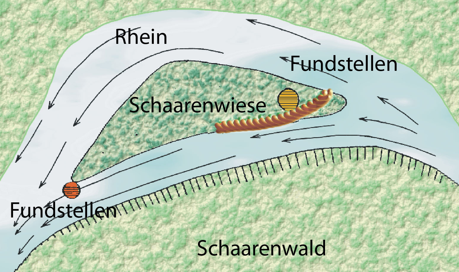 Karte Schaaren (Zeichnung Rheinkastell)